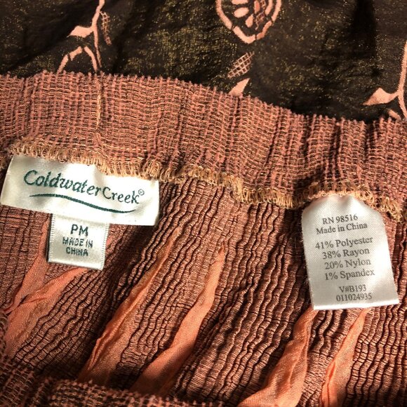 Coldwater Creek Skirt Womens Size Petite Medium Brown Orange Broomstick Peasant - Picture 6 of 7